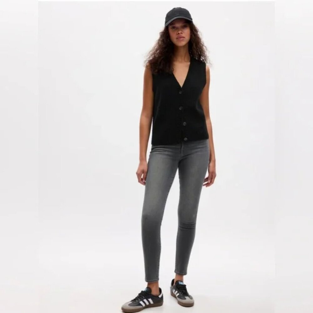 GAP Curvy True Skinny LIght Black Wash Ankle Jeans